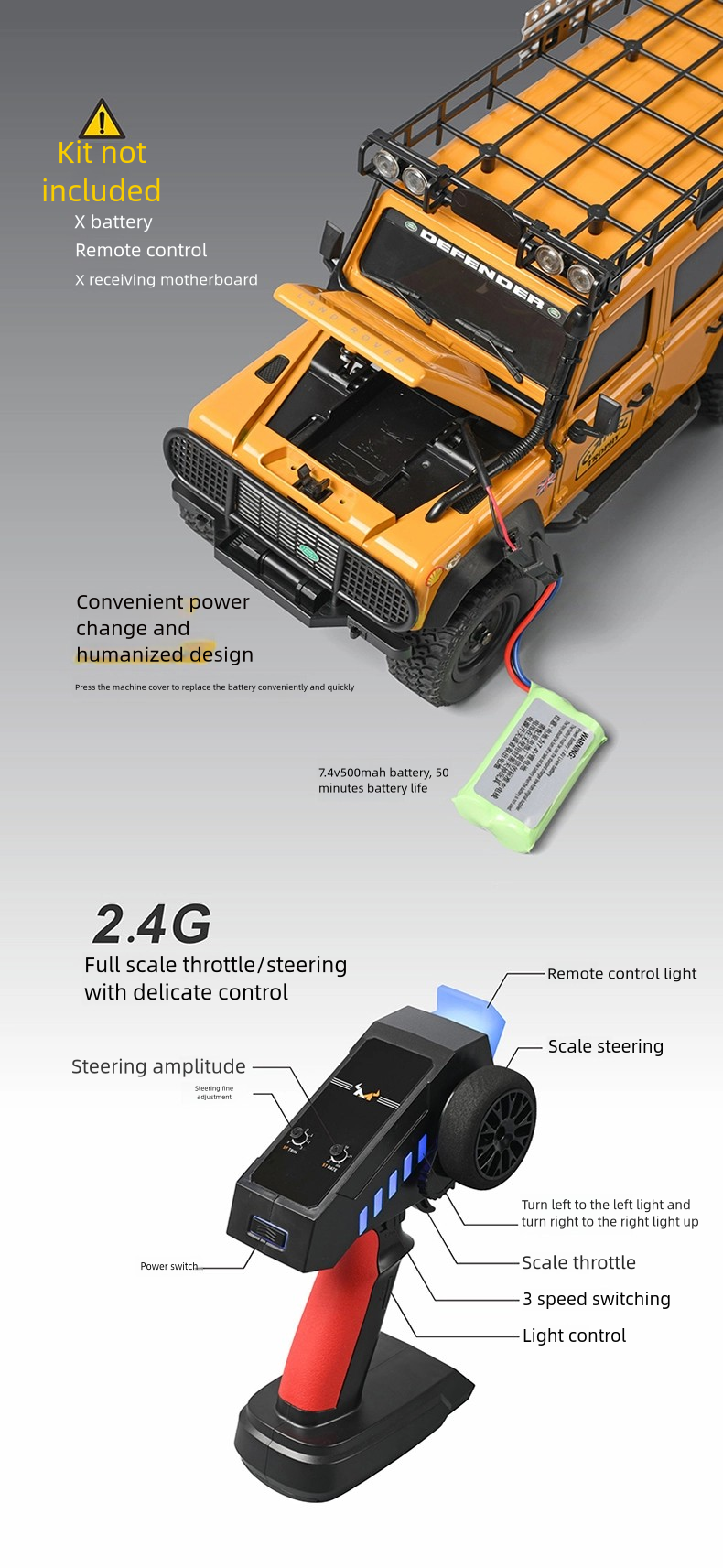 MN111_1:12_Land Rover Defender Conversion Model_Remote Control Vehicle