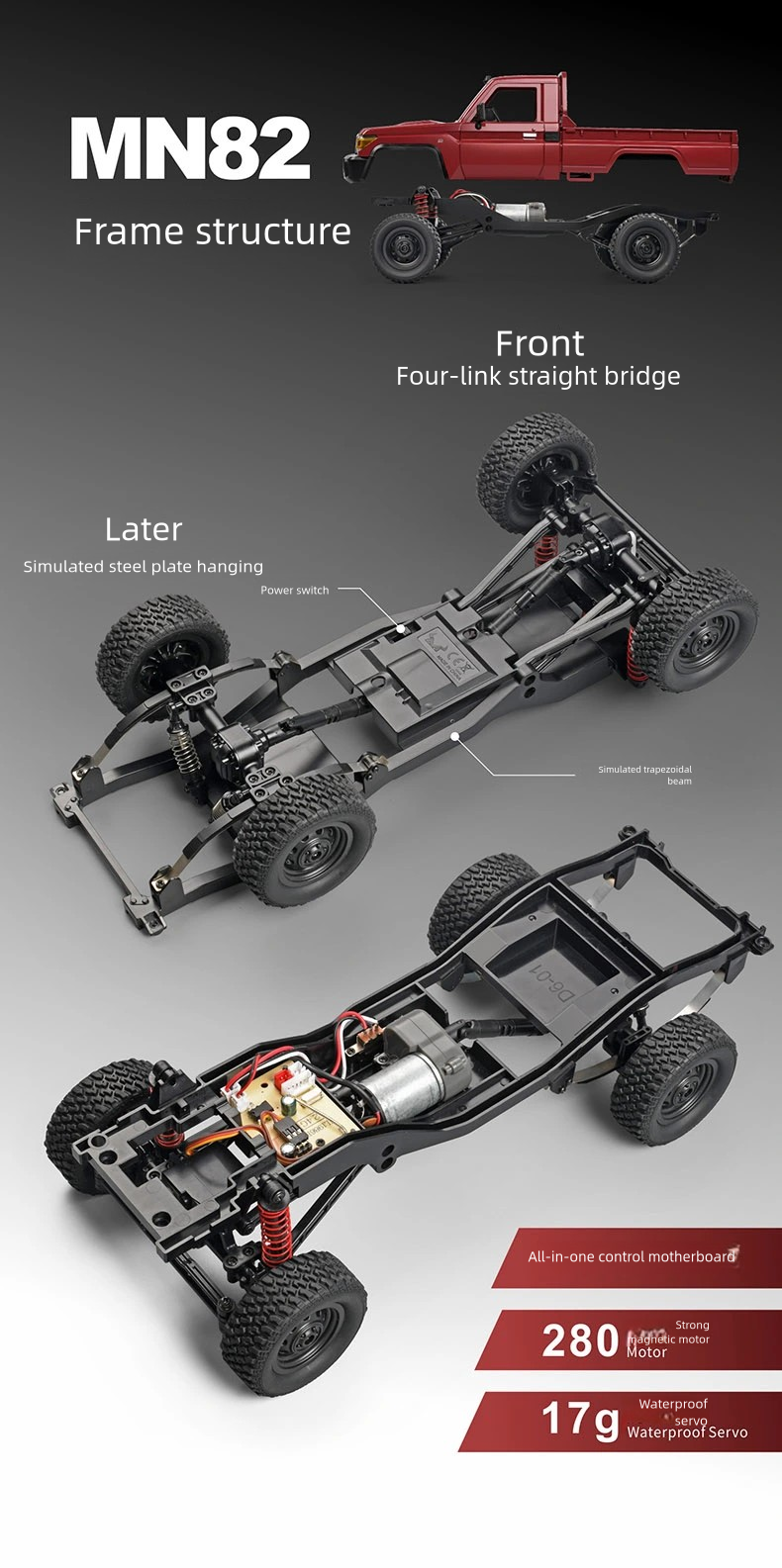 MN-82_1:12_Full Scale Toyota Pickup_Climbing Off-road Vehicle R/C Model