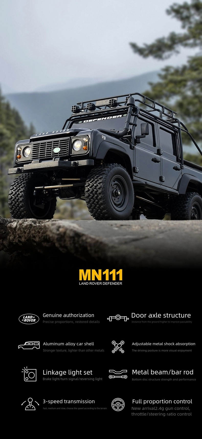 MN111_1:12_Land Rover Defender Conversion Model_Remote Control Vehicle
