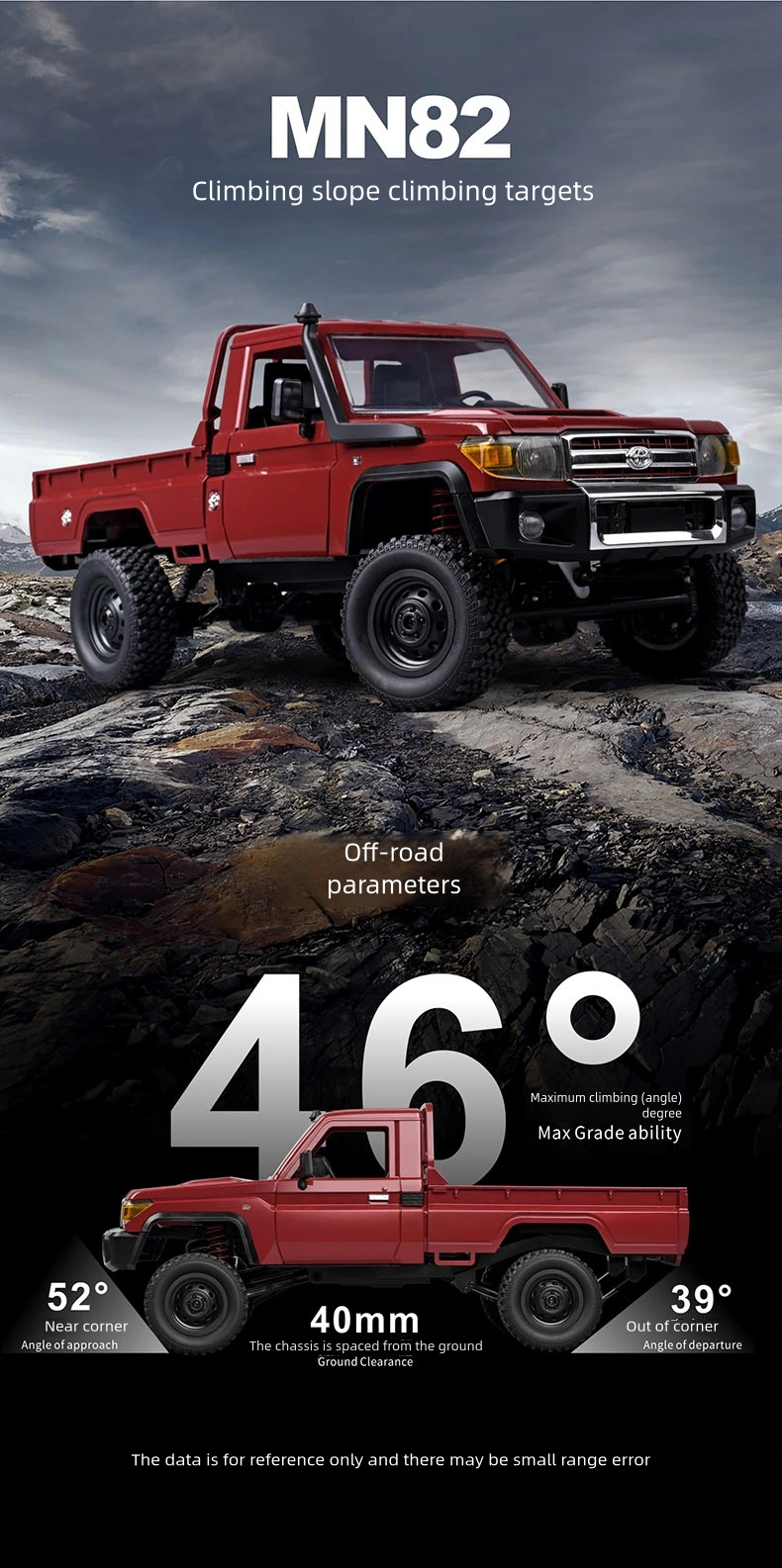 MN-82_1:12_Full Scale Toyota Pickup_Climbing Off-road Vehicle R/C Model