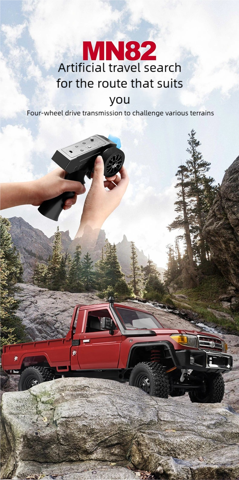 MN-82_1:12_Full Scale Toyota Pickup_Climbing Off-road Vehicle R/C Model