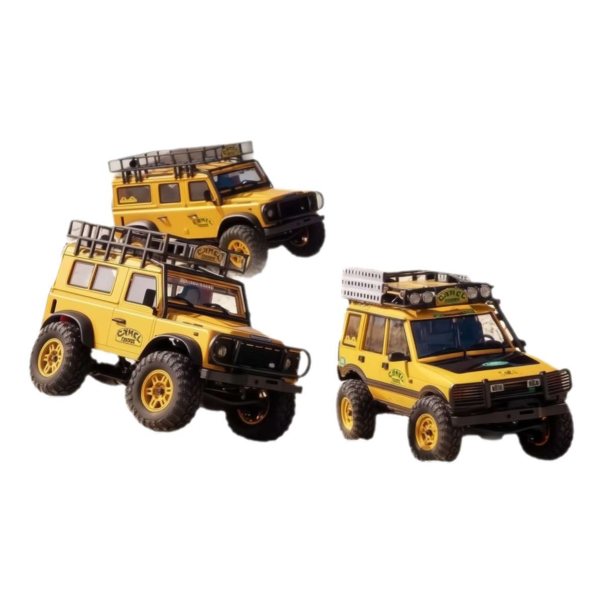 FMS-FCX24M_1:24_LAND ROVER Family_Land Rover Camel Trophy Heritage_Licensed Scaler_Portal Axles (Safari Sand)