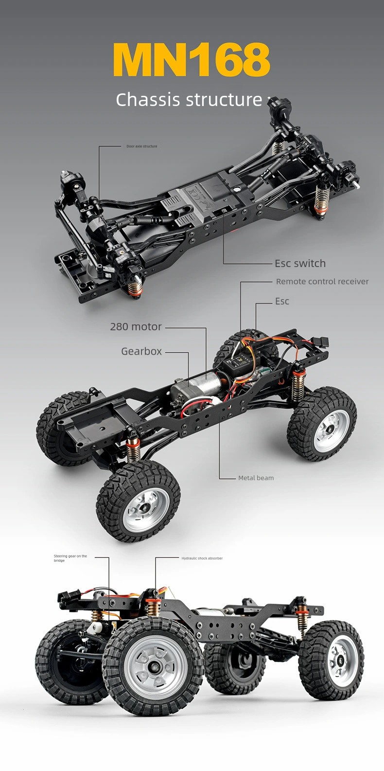 MN168_1:12_Range Rover Simulation RC Off-road Vehicle Model_4WD Full Scale Climbing