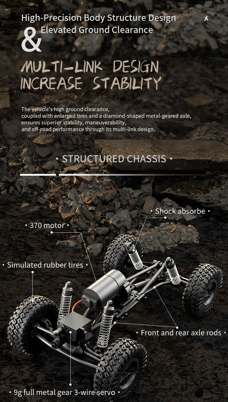 JJRC-C8808_1:18_Full Scale Simulation Tube Frame Model Car_Powerful Motor Shock Absorbing R/C Car