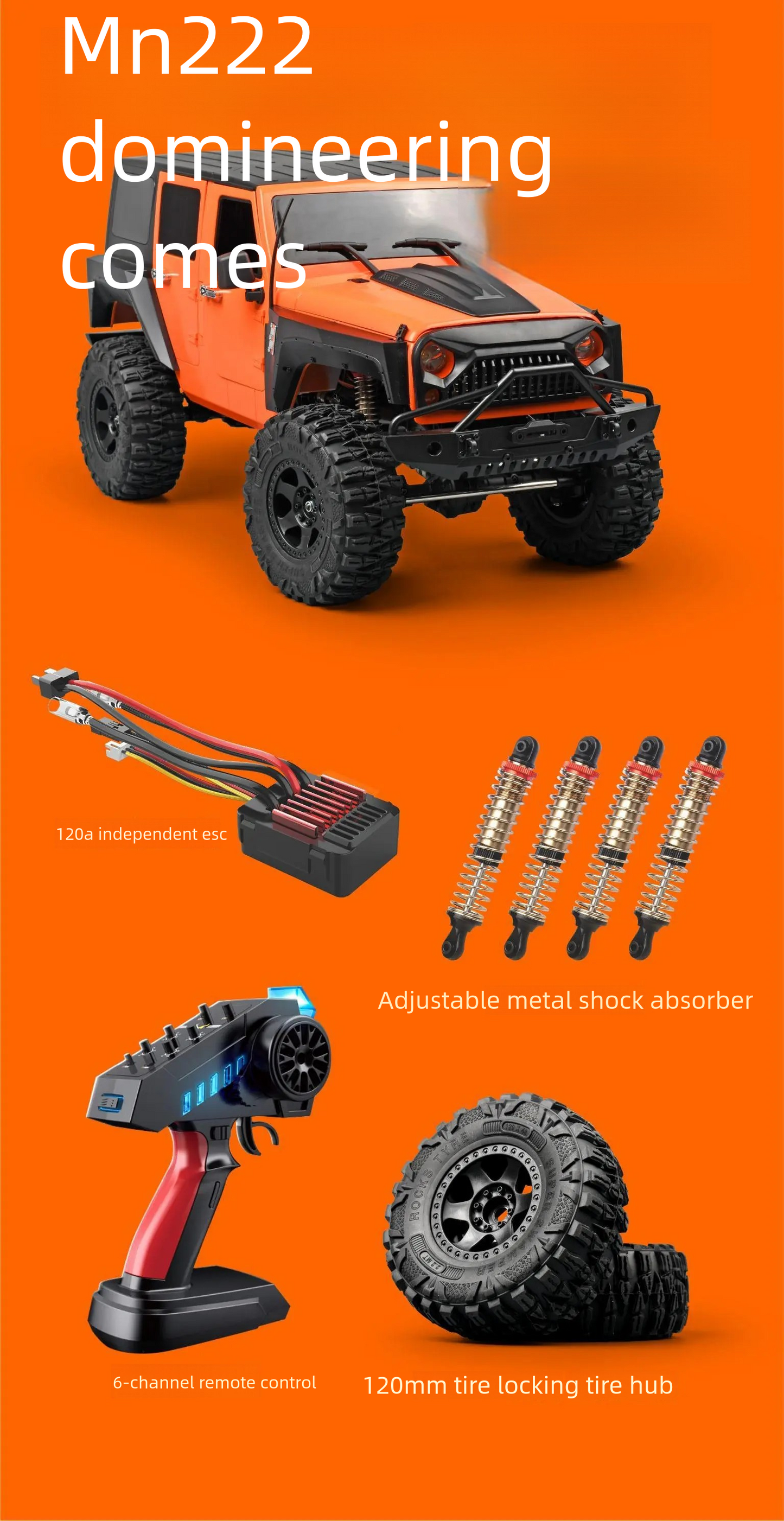 MN222_1:10_Full Scale R/C Model_2.4G 4WD Climbing