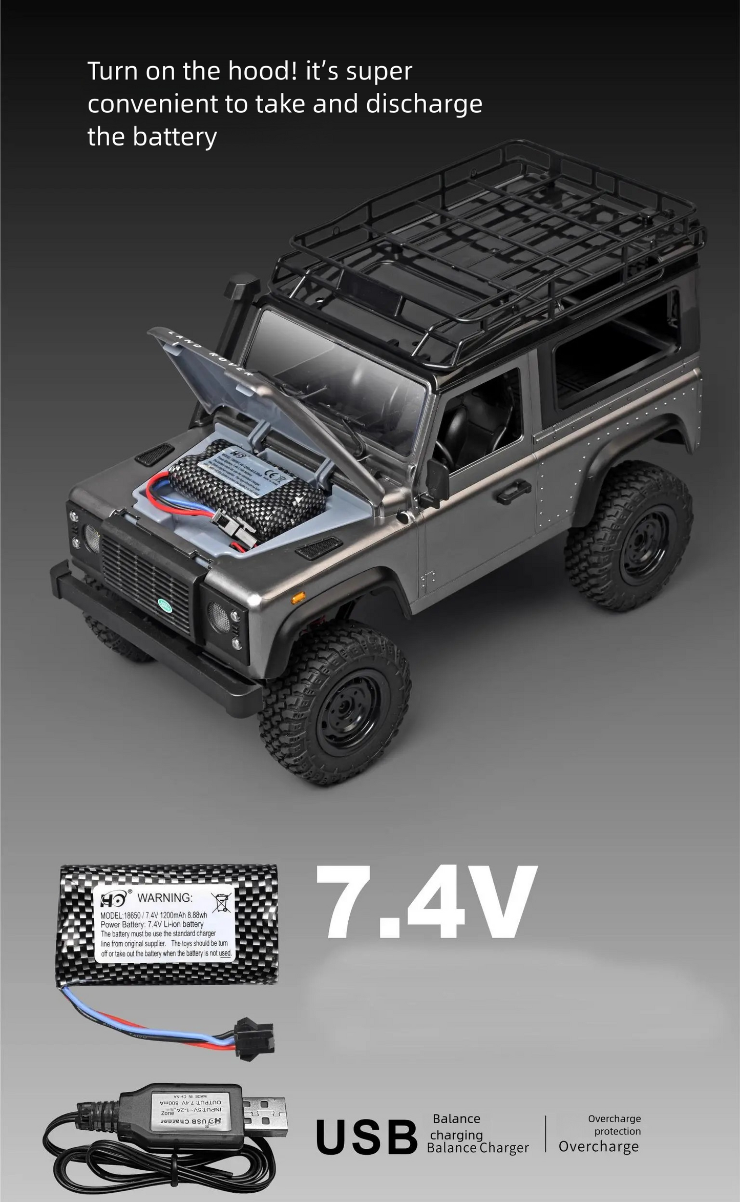 MN-99s_1:12_Land Rover Defender(Upgraded)_2.4G 4WD Climbing Off-roader