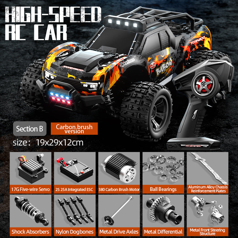 JJRC-C8810_1:18_4WD High-speed Carbon Brush RC Car_High Bright LED Lights_Independent Shock Absorption Buggy