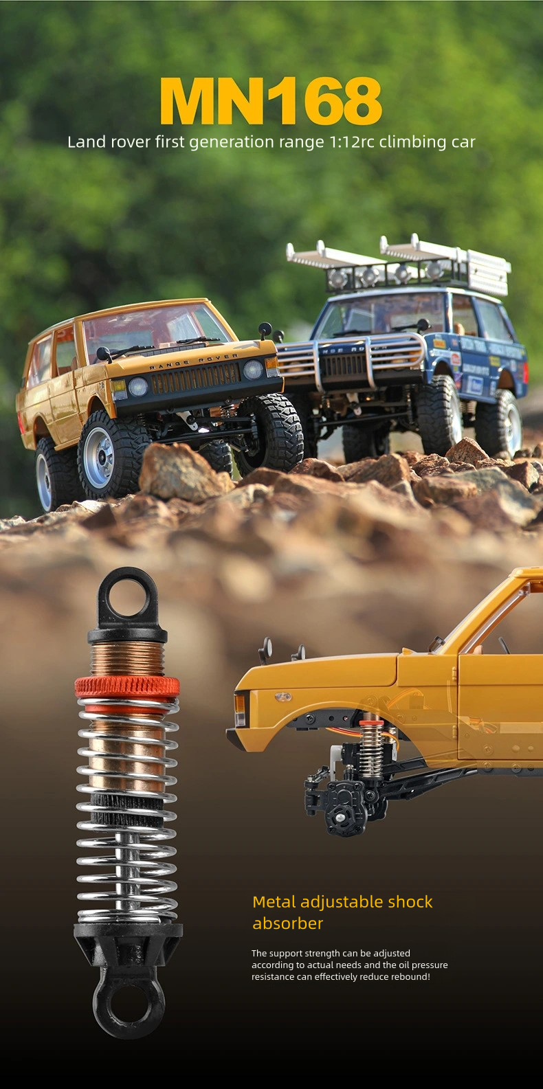 MN168_1:12_Range Rover Simulation RC Off-road Vehicle Model_4WD Full Scale Climbing
