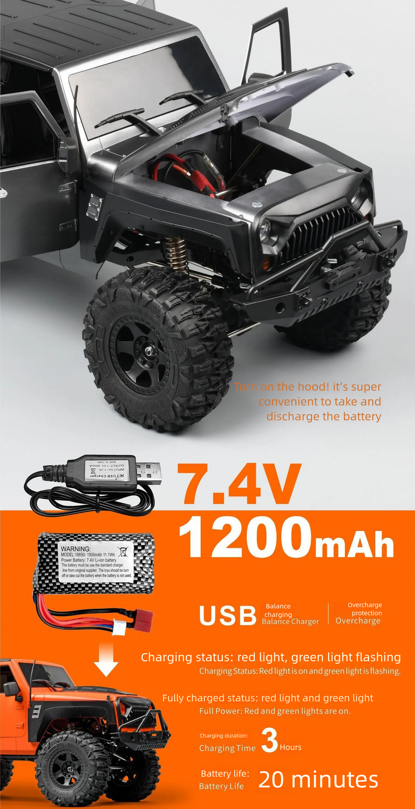 MN222_1:10_Full Scale R/C Model_2.4G 4WD Climbing