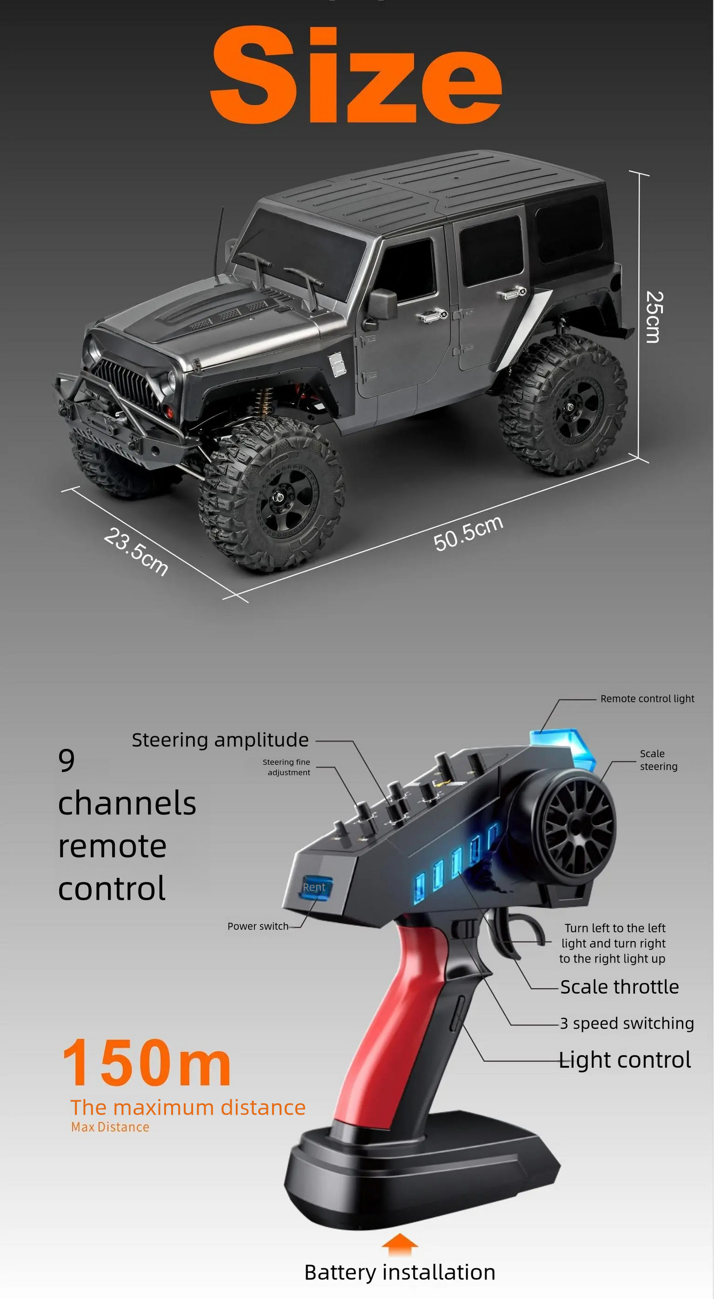 MN222_1:10_Full Scale R/C Model_2.4G 4WD Climbing
