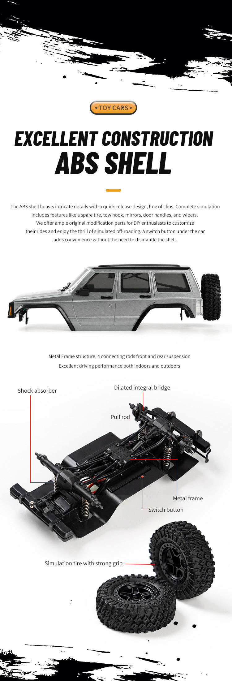 JJRC-C8809_1:18_Cherokee Simulation Model_4WD Shock Absorption Full Scale Climbing RC Car