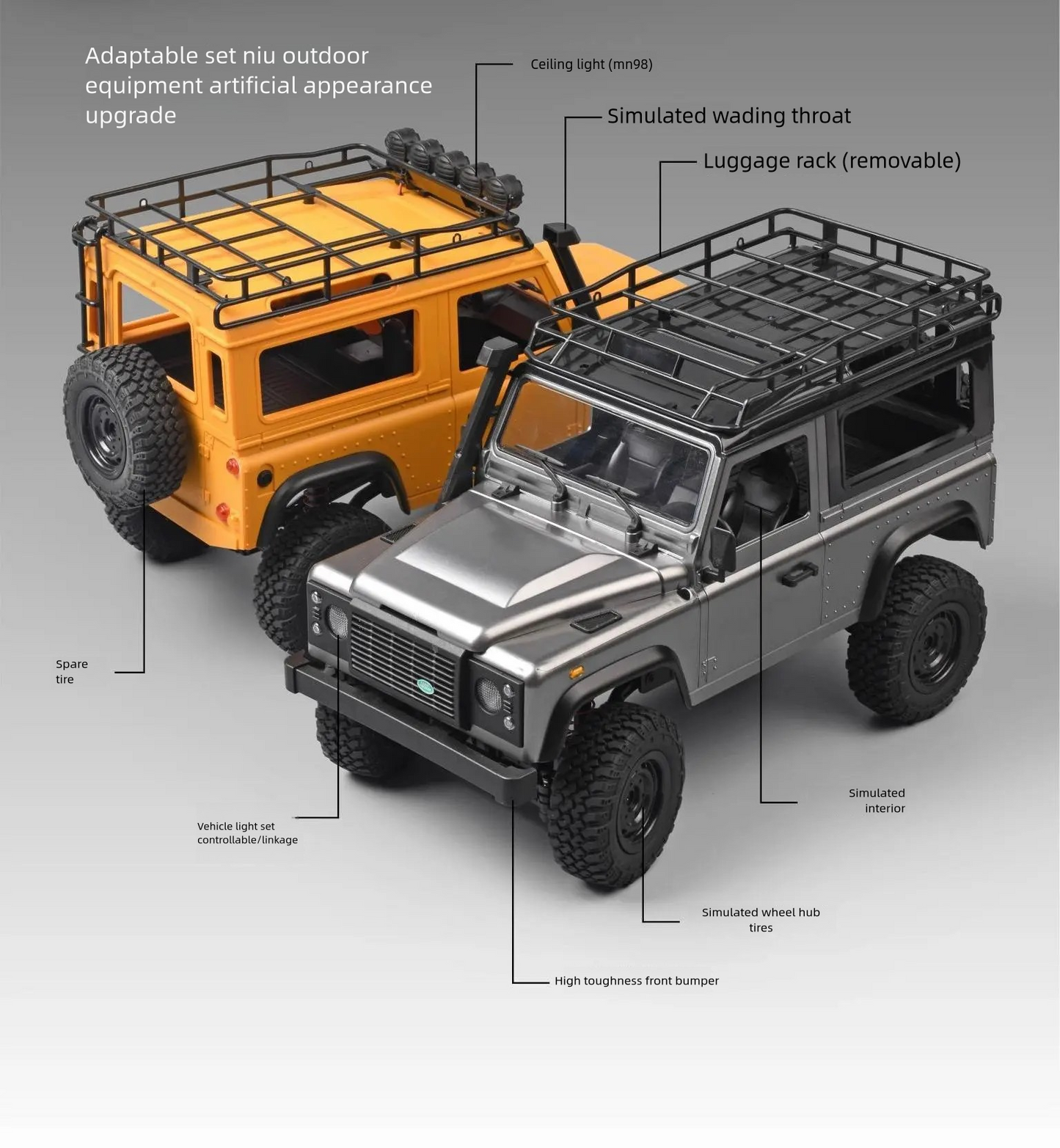 MN-99s_1:12_Land Rover Defender(Upgraded)_2.4G 4WD Climbing Off-roader