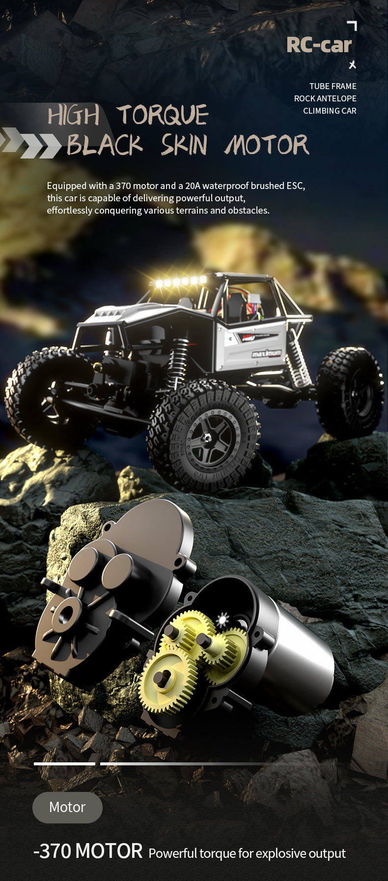 JJRC-C8808_1:18_Full Scale Simulation Tube Frame Model Car_Powerful Motor Shock Absorbing R/C Car