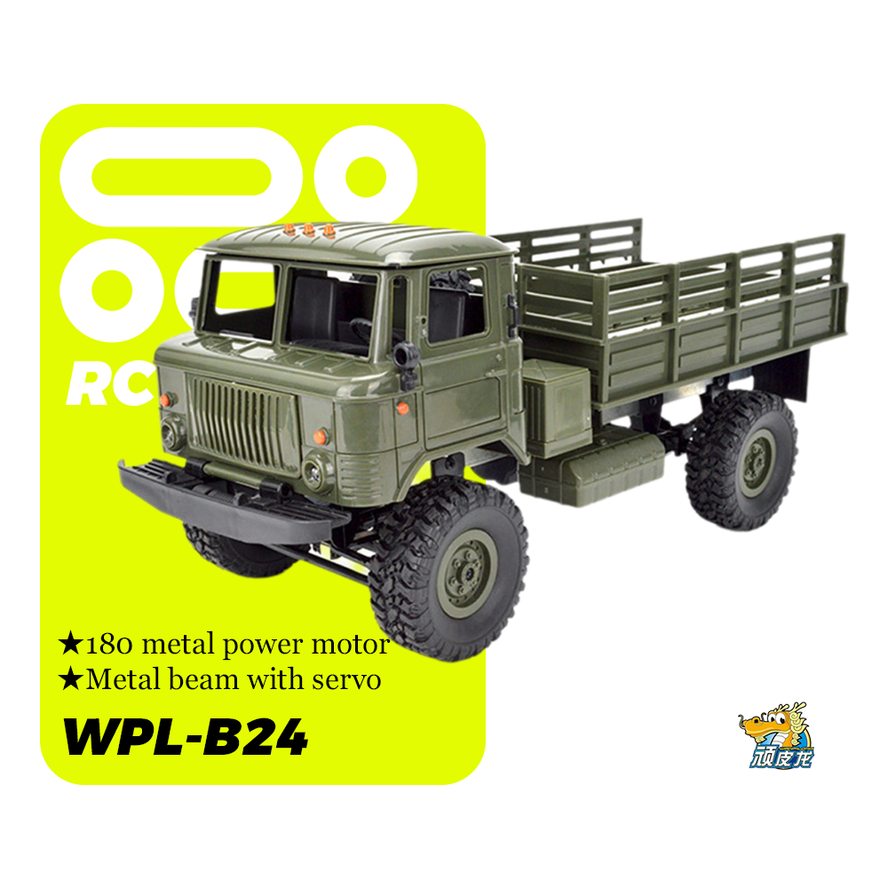 WPL-B24_1:16_Full Scale Army Truck Garth_4WD Off-road Climbing_R/C Vehicle Model