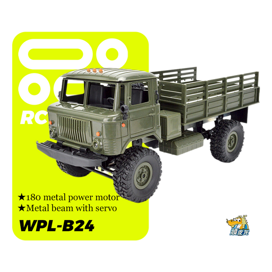 WPL-B24_1:16_Full Scale Army Truck Garth_4WD Off-road Climbing_R/C Vehicle Model