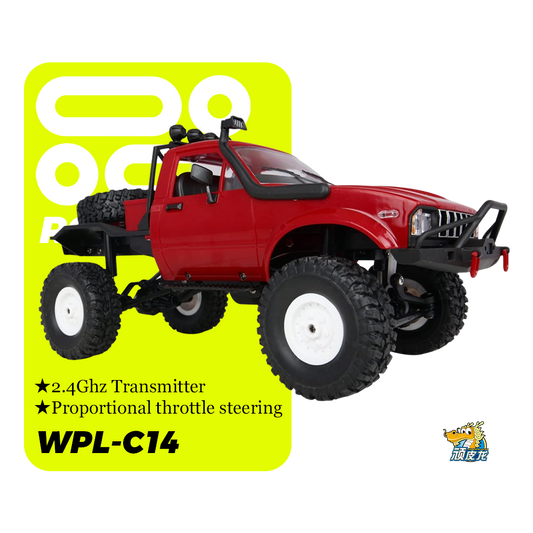 WPL-C14_1:16_Rock Crawler_4x4 Offroad Truck with 2.4GHz RTR & Waterproof Body | Adult Hobby Grade All-Terrain Vehicle