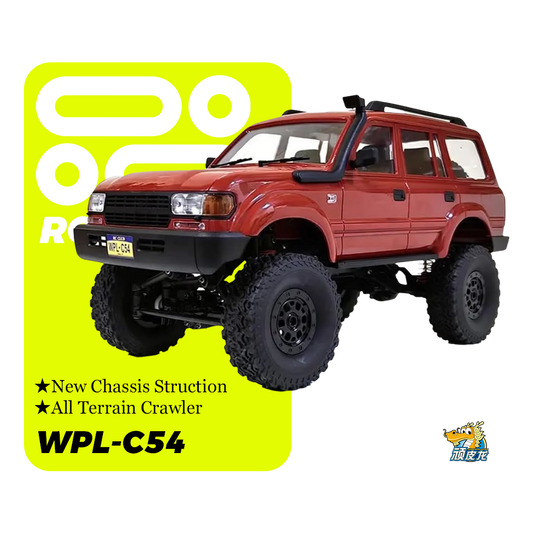 WPL-C54_1:16_Rock Crawler_4x4 RTR Truck with 2.4GHz & Proportional Steering | 260 Brushed Motor + Upgraded Metal Gearbox & Oil-Filled Shocks