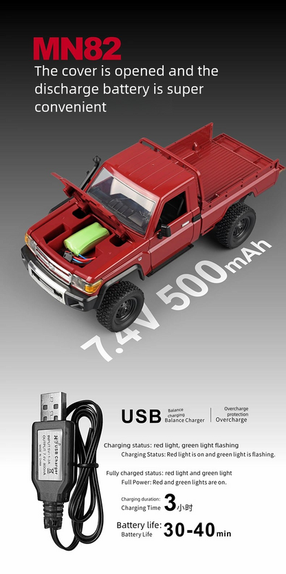 MN-82_1:12_Full Scale Toyota Pickup_Climbing Off-road Vehicle R/C Model