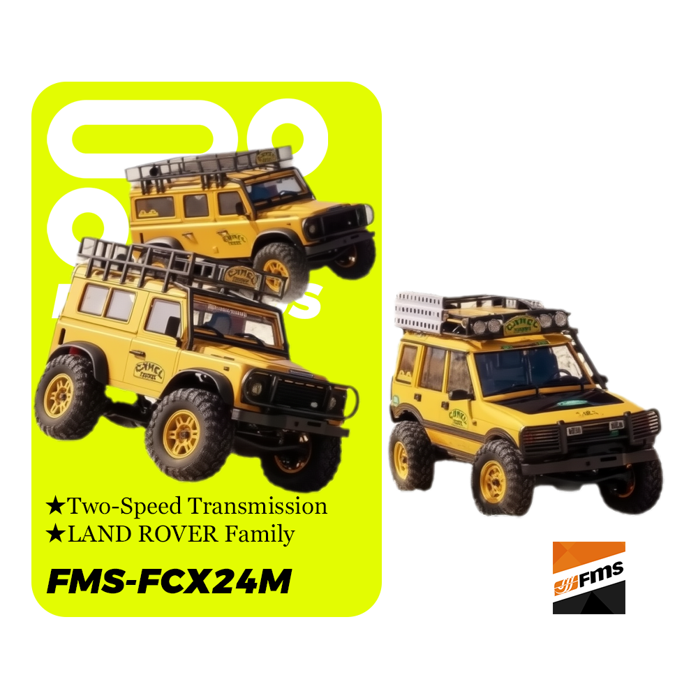 FMS-FCX24M_1:24_LAND ROVER Family_Land Rover Camel Trophy Heritage_Licensed Scaler_Portal Axles (Safari Sand)