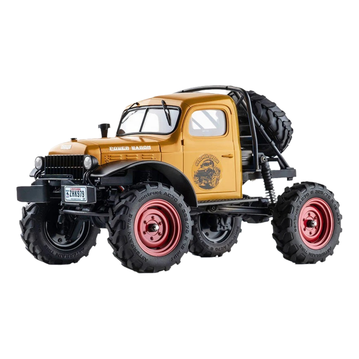 FMS-FCX24Dodge_1:24_ Power Wagon Trail Boss_3-Speed Transmission + Portal Axles (Baja Gold)