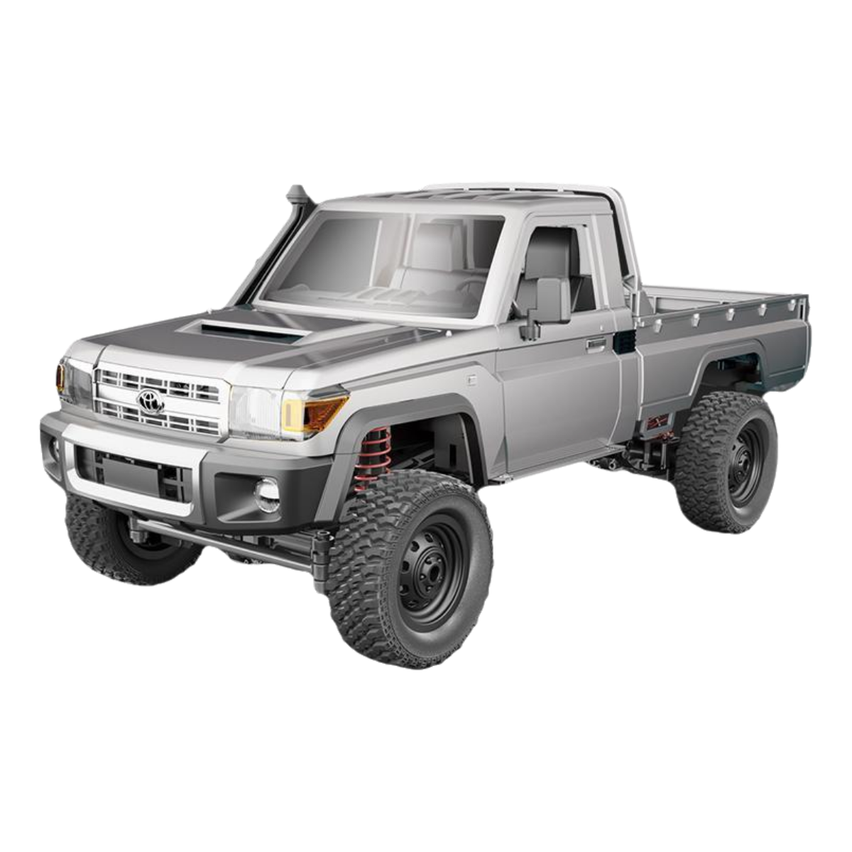MN-82pro_1:12_Full Scale Toyota Pickup_Climbing Buggy Metallic Silver