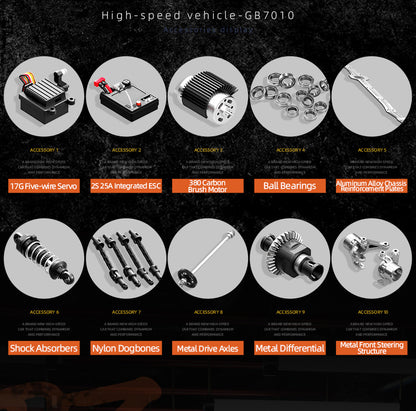 JJRC-C8810_1:18_4WD High-speed Carbon Brush RC Car_High Bright LED Lights_Independent Shock Absorption Buggy