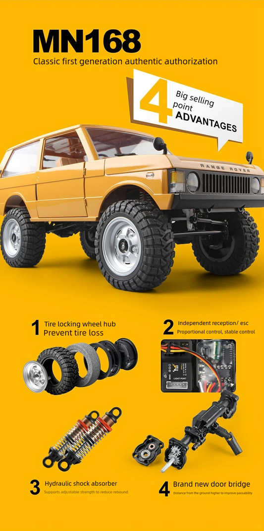 MN168_1:12_Range Rover Simulation RC Off-road Vehicle Model_4WD Full Scale Climbing