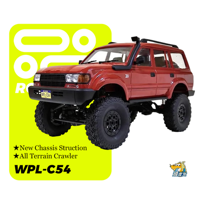 WPL-C54_1:16_Rock Crawler_4x4 RTR Truck with 2.4GHz & Proportional Steering | 260 Brushed Motor + Upgraded Metal Gearbox & Oil-Filled Shocks