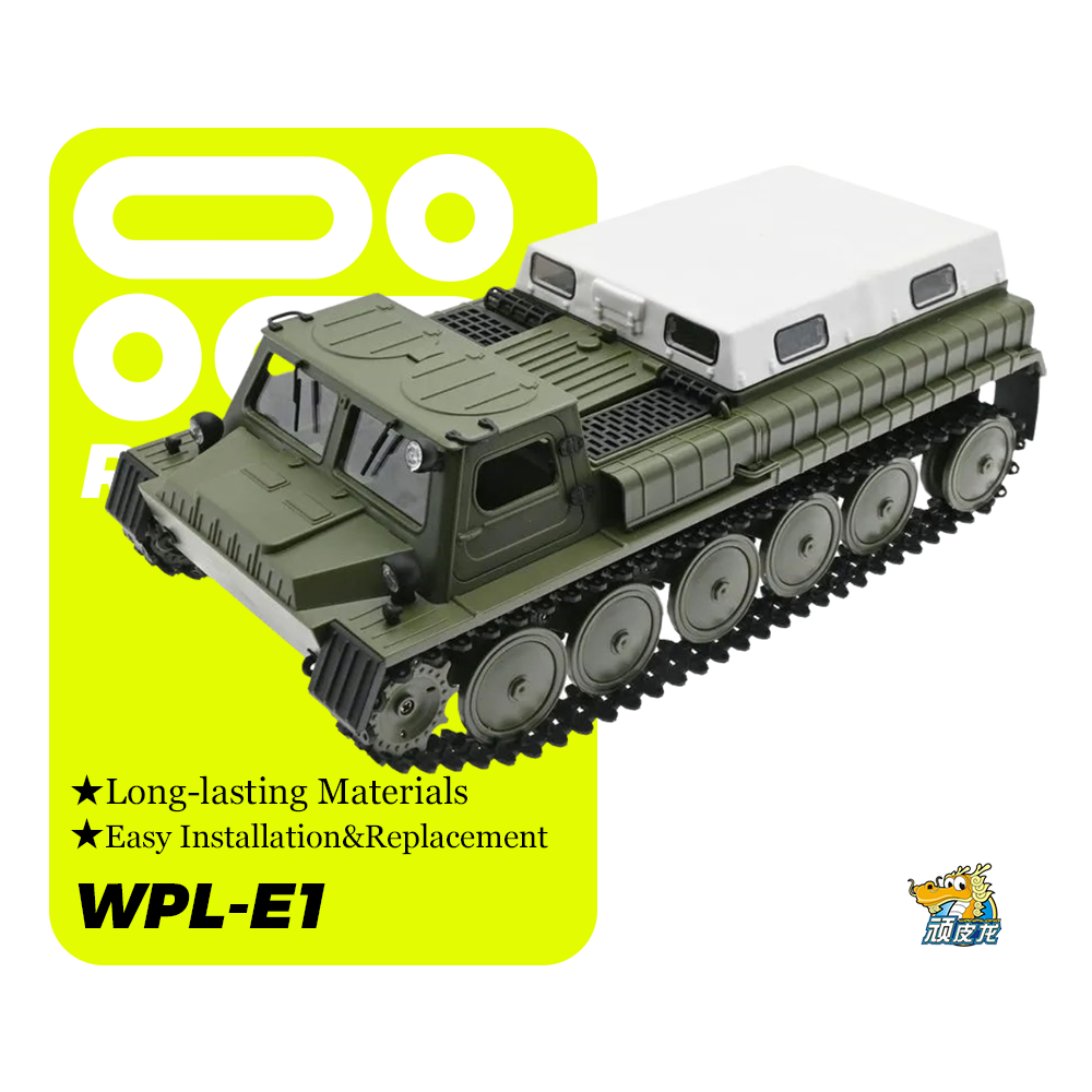 WPL-E1_1:10_Xtreme Armored Crawler_Military RC Tank with Oil-Filled Suspension & Night Vision Ready