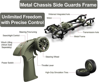 XtremeCrawl JJRC-C8815 Military RC Truck 1:10 Scale - 4WD Rock Crawler , 2.4GHz All-Terrain Vehicle