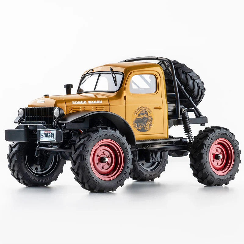 FMS-FCX24Dodge_1:24_ Power Wagon Trail Boss_3-Speed Transmission + Portal Axles (Baja Gold)